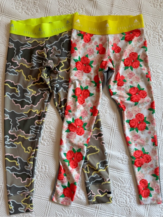 Adidas by Stella McCartney Pants - Bundle Adidas Stella McCartney Stellasport Leggings Red Rose/Camo Neon Waist